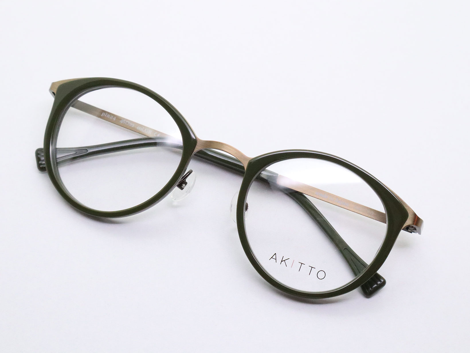 AKITTO 2023-2nd pin24 color｜GR size:46□22 material:titanium+acetate price:￥49,500-(tax in)