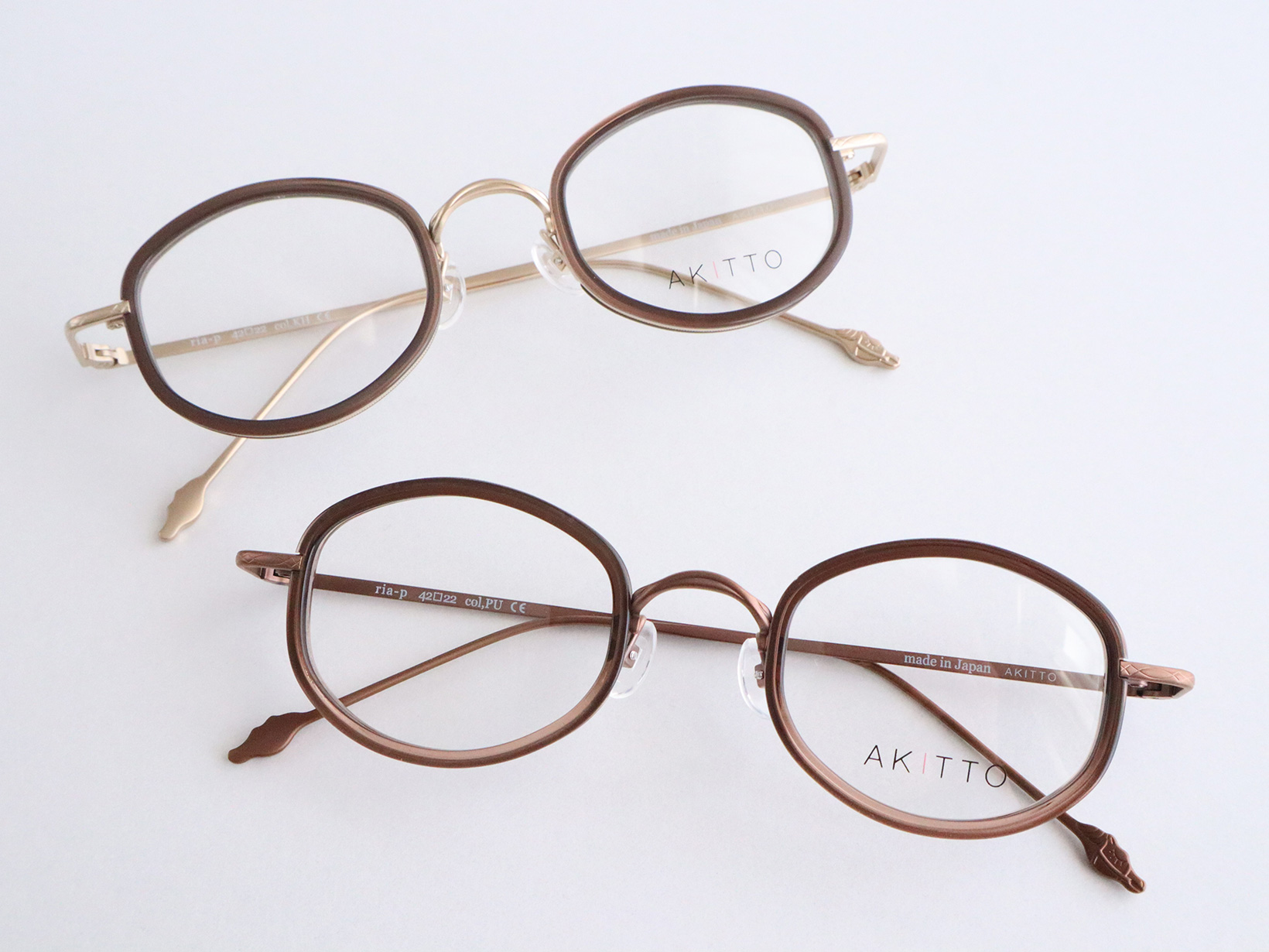 AKITTO 2025-3rd ria-p ria-p size:42□22 material:titanium+acetate color:BG,DM,GD,GY,KH,PU price:￥54,450-（tax in）
